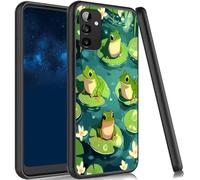 JANENFNA Case for Galaxy A14 5G, Slim Shock Proof TPU Cover Soft Flexible Rubber Lightweight Protective Phone Case for Samsung Galaxy A14 5G,Cute Frog on Lotus Leaf a