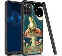 JANENFNA Case for Galaxy A14 5G, Slim Shock Proof TPU Cover Soft Flexible Rubber Lightweight Protective Phone Case for Samsung Galaxy A14 5G,Frog Sitting Mushroom