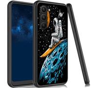 JANENFNA Case for Galaxy S23, Slim Shock Proof TPU Cover Soft Flexible Rubber Lightweight Protective Phone Case for Samsung Galaxy S23,Astronaut Surfing