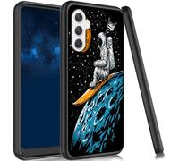 JANENFNA Case for Galaxy S24 FE, Slim Shock Proof TPU Cover Soft Flexible Rubber Lightweight Protective Phone Case for Samsung Galaxy S24 FE,Astronaut Surfing