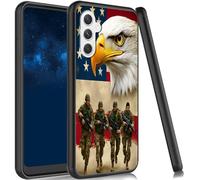 JANENFNA Case for Galaxy S24 Plus, Slim Shock Proof TPU Cover Soft Flexible Rubber Lightweight Protective Phone Case for Samsung Galaxy S24 Plus,Eagle Soldiers