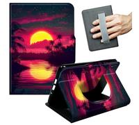 JANENFNA Case for iPad mini 6 (2021) & iPad mini 7 / A17 Pro (2024) 8.3 Inch - Slim Smart Cover with Hand Strap & Auto Wake/Sleep, Tropical Sunset Glow