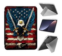 JANENFNA Case for iPad mini 7 (A17 Pro) 2024 / iPad mini 6 2021 with Pencil Holder, Ultra Thin Lightweight Y-Shaped Stand Cover Auto Wake/Sleep,Eagle with Swords