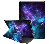 JANENFNA Case for iPad Pro 11 inch 4th/3rd/2nd Generation 2022/2021/2020, 360 Degree Rotating Swivel Stand PU Leather Case for iPad Air 5th/4th Gen 10.9'' 2022/2020, Purple and Blue Galaxy