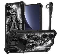 JANENFNA case for iPhone 17 Phone,Double Layer Protective case Anti-Drop and Anti-Scratch,2025 New with Folding Stand for Men Women Girls for iPhone 17 6.3",Praying Skull