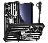 JANENFNA case for iPhone 17 Phone,Double Layer Protective case Anti-Drop and Anti-Scratch,2025 New with Folding Stand for Men Women Girls for iPhone 17 6.3",Deer Skull US Flag