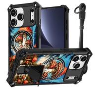 JANENFNA case for iPhone 17 Pro Max Phone,Double Layer Protective case Anti-Drop and Anti-Scratch,2025 New with Folding Stand for Men Women Girls for iPhone 17 Pro Max 6.9",Starry Mushroom Path