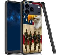 JANENFNA Case for iPhone 17 Pro, Slim Shock Proof TPU Cover Soft Flexible Rubber Lightweight Protective Phone Case for iPhone 17 Pro 6.3 inch 2025,Eagle Soldiers