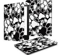 JANENFNA Case for Kindle Fire HD 8 & 8 Plus Tablet (12th/10th Generation, 2022/2020 Release), Multi-Angle Stand PU Leather Cover for Fire HD 8/8 Plus 8", Dog Paws