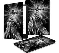 JANENFNA Case for Kindle Fire HD 8 & 8 Plus Tablet (12th/10th Generation, 2022/2020 Release), Multi-Angle Stand PU Leather Cover for Fire HD 8/8 Plus 8", Praying Hands