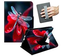 JANENFNA Case for Kindle Paperwhite (12th Gen, 2024 Release) & Kindle Colorsoft (12th Gen, 2024/2025 Release) - Slim Smart Cover with Hand Strap & Auto Wake/Sleep, Colorful Dragonfly