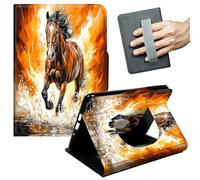 JANENFNA Case for Kindle Scribe (10.2", 1st Gen, 2022/2024 Release) - Slim Smart Cover with Hand Strap & Auto Wake/Sleep, Fiery Brown Horse