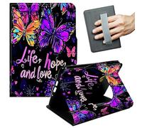 JANENFNA Case for Kindle Scribe (10.2", 1st Gen, 2022/2024 Release) - Slim Smart Cover with Hand Strap & Auto Wake/Sleep, Butterfly Life Hope Love