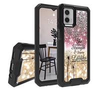 JANENFNA Case for Motorola Moto G 5G 2023, Double-Layer Heavy-Duty Shockproof Case for Women Man, Impact Resist Durable Phone Case for Motorola G 5G 2023, Glitter Proverbs