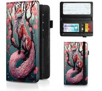 JANENFNA Checkbook Cover for Personal Checkbook, Leather Checkbook Holder with RFID Blocking Function for Women and Men (with Pen Holder & Elastic Strap), Pink Fox, Classic