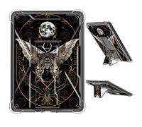 JANENFNA Clear Case for 6" All New Kindle 10th Generation 2019 Release Soft TPU Cover with Foldable Kickstand, Shockproof Rugged Case for Kindle 10th Gen 2019, Moth Crescent Moon