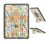 JANENFNA Clear Case for 6" All New Kindle 10th Generation 2019 Release Soft TPU Cover with Foldable Kickstand, Shockproof Rugged Case for Kindle 10th Gen 2019, Floral Wooden Cross
