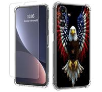 JANENFNA Clear case for Galaxy A13/A04S,[Anti-Yellowing][Drop Protection] Women Girls Man Soft Transparent TPU Scratch-Resistant Shockproof for Galaxy A13/A04S Phone case,Star - Spangled Eagle