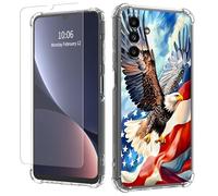 JANENFNA Clear case for Galaxy A13/A04S,[Anti-Yellowing][Drop Protection] Women Girls Man Soft Transparent TPU Scratch-Resistant Shockproof for Galaxy A13/A04S Phone case,Eagle US Flag