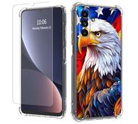 JANENFNA Clear case for Galaxy A13/A04S,[Anti-Yellowing][Drop Protection] Women Girls Man Soft Transparent TPU Scratch-Resistant Shockproof for Galaxy A13/A04S Phone case,Flag Eagle a