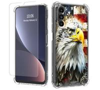JANENFNA Clear case for Galaxy A13/A04S,[Anti-Yellowing][Drop Protection] Women Girls Man Soft Transparent TPU Scratch-Resistant Shockproof for Galaxy A13/A04S Phone case,Flag Eagle