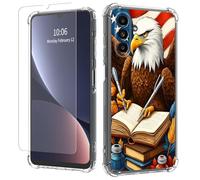 JANENFNA Clear case for Galaxy A13/A04S,[Anti-Yellowing][Drop Protection] Women Girls Man Soft Transparent TPU Scratch-Resistant Shockproof for Galaxy A13/A04S Phone case,Eagle Writing
