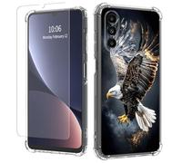 JANENFNA Clear case for Galaxy A13/A04S,[Anti-Yellowing][Drop Protection] Women Girls Man Soft Transparent TPU Scratch-Resistant Shockproof for Galaxy A13/A04S Phone case,Flaming Eagle
