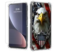 JANENFNA Clear case for Galaxy A13/A04S,[Anti-Yellowing][Drop Protection] Women Girls Man Soft Transparent TPU Scratch-Resistant Shockproof for Galaxy A13/A04S Phone case,Patriotic Eagle