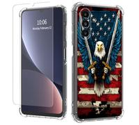 JANENFNA Clear case for Galaxy A13/A04S,[Anti-Yellowing][Drop Protection] Women Girls Man Soft Transparent TPU Scratch-Resistant Shockproof for Galaxy A13/A04S Phone case,Eagle & Swords