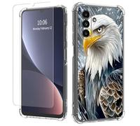 JANENFNA Clear case for Galaxy A13/A04S,[Anti-Yellowing][Drop Protection] Women Girls Man Soft Transparent TPU Scratch-Resistant Shockproof for Galaxy A13/A04S Phone case,Snowy Eagle