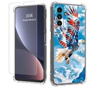 JANENFNA Clear case for Galaxy A13/A04S,[Anti-Yellowing][Drop Protection] Women Girls Man Soft Transparent TPU Scratch-Resistant Shockproof for Galaxy A13/A04S Phone case,National Flag Eagle