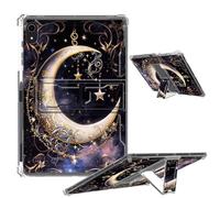 JANENFNA Clear Case for iPad 10th Generation Soft TPU Cover with Foldable Kickstand & Pencil Holder, Shockproof Rugged Cover for iPad 10.9 Inch Case 2023/2022, Crescent Stars in Sky