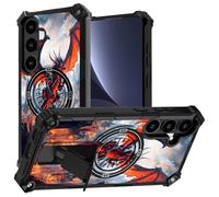 JANENFNA for Galaxy A26 5g Phone case,Double Layer Protective case,Anti-Drop and Anti-Scratch, Mobile Phone case with Folding Stand for Men Women Girls,Fire-Breaking Evil Dragon