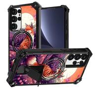 JANENFNA for Galaxy S24 Ultra Phone case,Double Layer Protective case,Anti-Drop and Anti-Scratch, Mobile Phone case with Folding Stand for Men Women Girls,Japanese Fox