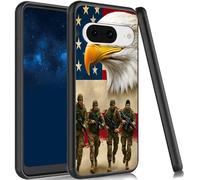 JANENFNA for Google Pixel 8 Case Slim Shock Proof TPU Cover Soft Flexible Rubber Lightweight Protective Phone Case for Google Pixel 8 6.2" 2023,Eagle Soldiers