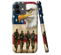 JANENFNA for iPhone 11 Case Designer, Wireless Charging Compatible- Dual-Layer Hard - Drop Shock Scratch Protection - Silky Soft Phone Case with Stylish for Women,Eagle Soldiers