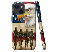 JANENFNA for iPhone 15 Plus Case Designer, Wireless Charging Compatible- Dual-Layer Hard - Drop Shock Scratch Protection - Silky Soft Phone Case with Stylish for Women,Eagle Soldiers