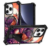 JANENFNA for iPhone 16 Pro Max case,Double Layer Protective case,Anti-Drop and Anti-Scratch, Mobile Phone case with Folding Stand for Men Women Girls,Japanese Fox