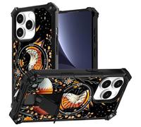 JANENFNA for iPhone 16 Pro Max case,Double Layer Protective case,Anti-Drop and Anti-Scratch, Mobile Phone case with Folding Stand for Men Women Girls,Cute Fox Pattern
