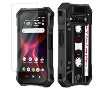 JANENFNA for Kyocera DuraForce PRO 3 (E7200) Case with Screen Protector Tempered Glass, Shockproof Rugged Impact Resist Case for DuraForce PRO 3, Cassette Tape Don't Touch My Phone