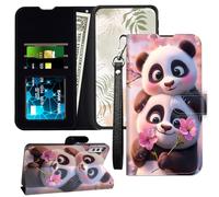 JANENFNA for LG Velvet 5G/5G UW Wallet Case with RFID Blocking Card Slots Stand - Leather Flip Cover for Women (Men) Shockproof Protective for LG Velvet 5G,Cute Panda
