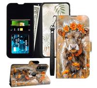 JANENFNA for Moto G Pure Wallet Case with RFID Blocking Card Slots Stand - Premium Leather Flip Cover for Women (Men) Shockproof Protective for Motorola Moto-G Pure Phone Case,Flower - Crown Calf