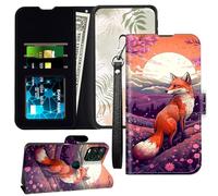 JANENFNA for Moto G Stylus 2021 Wallet Case with RFID Blocking Card Slots Stand - Leather Flip Cover for Women (Men) Shockproof Protective for Moto G Stylus 5G Case 2021,Japanese Fox