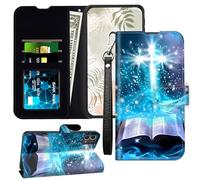 JANENFNA for Motorola Moto G Stylus (2023) Wallet Case with RFID Blocking Card Slots Stand - Leather Flip Cover for Women (Men) Shockproof Protective for Moto G Stylus 2023,Divine Cross Bible