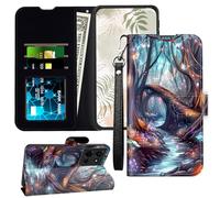 JANENFNA for Motorola Moto Power 5G 2025 Case Wallet Case with RFID Blocking Card Slots Stand - Leather Flip Cover for Women (Men) Shockproof Protective for Moto G Power 2025,Dream Forest Bridge