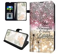 JANENFNA for Nokia G300 5G Leather Wallet Case with RFID Blocking Card Slot, Soft Leather Cover for Nokia G300, Kickstand Phone Case for Nokia G300 5G 6.52", Glitter Proverbs