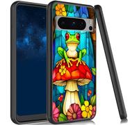JANENFNA for Pixel 9 Pro case Slim Shock Proof TPU Cover Soft Flexible Rubber Lightweight for Google Pixel 9 Pro,Stained Glass Frog