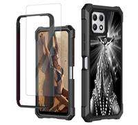JANENFNA for T-Mobile Revvl 7 5G Case, Revvl 7 5G Case with Screen Protector Tempered Glass, Dual Layer Structure Protection Shockproof Rugged Case for Revvl 7 2024, Praying Hands