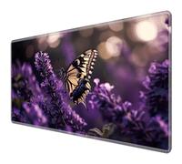 JANENFNA for TCG Playmat Desk Mats 24 x 14 inches Mousepad Compatible for MTG Trading Card Game Play Mats Smooth Rubber Surface Original Play Mat, Lavender Butterfly