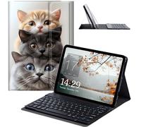 JANENFNA Galaxy Tab A 10.1 2019 Case with Keyboard, Slim Detachable Wireless Bluetooth Keyboard Case for Samsung Galaxy Tab A 10.1 Inch Tablet SM-T510/T515/T517 -Stacked Cats